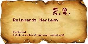 Reinhardt Mariann névjegykártya