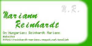 mariann reinhardt business card